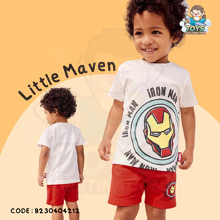 ✅พร้อมส่งในไทย✅ ชุดเซท ชุดเซต เสื้อแขนสั้น กางเกงขาสั้น ลาย Ironman Little Maven B230404212