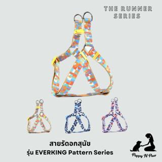 สายรัดอกสุนัขและแมว สายรัดอก ชุดรัดอกสุนัข สายรัดอกหมาใหญ่ Dog Harness EVERKING The Runner Series - Pattern 7