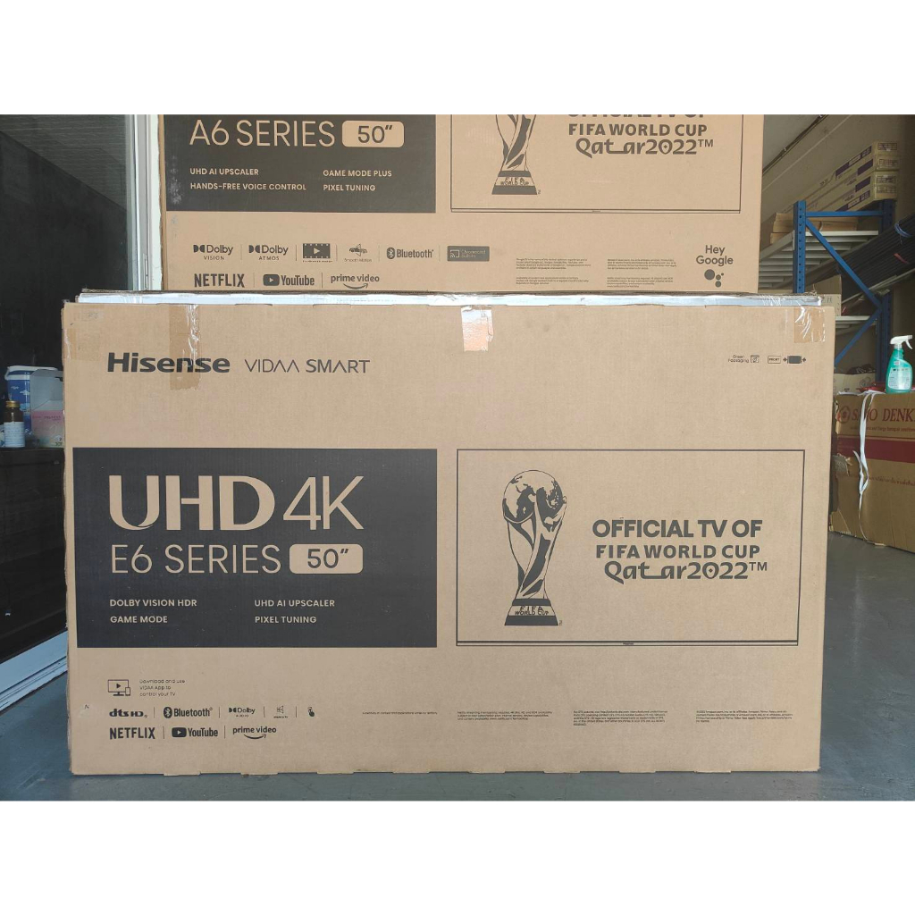 Hisense TV ทีวี 50 นิ้ว 4K Ultra HD Smart TV HDR10+ Dolby Vision Voice Control รุ่น 50E6H Grade B สินค้าเกรดบีตัวโชว์