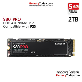 SAMSUNG 980 PRO PCIe4.0 M.2 NVMe SSD 2TB (MZ-V8P2T0BW) [ใส่ PS5 ได้]