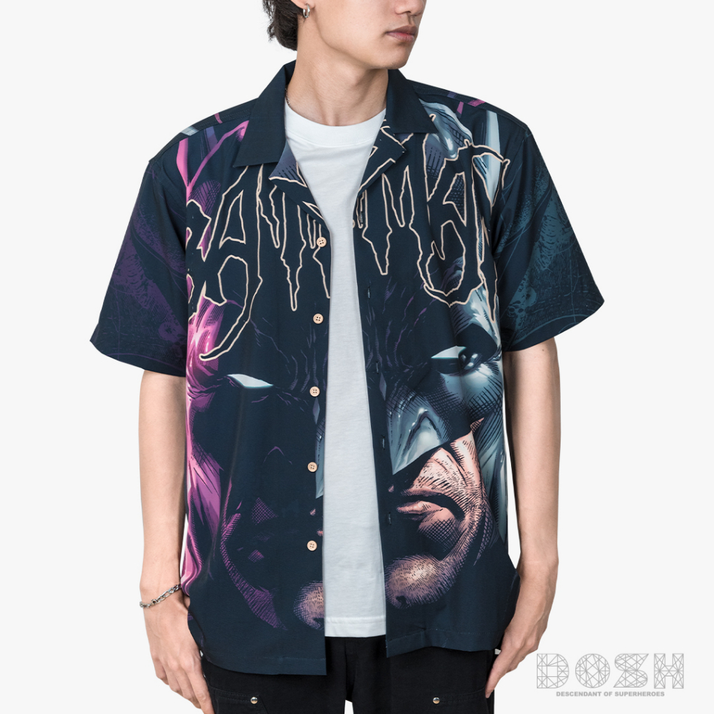 DOSH MEN'S HAWAII BATMAN เสื้อเชิ้ตฮาวาย DBMS5002-BL