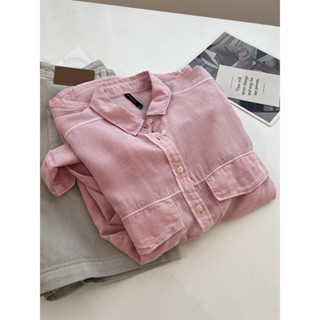 Pink washed cotton shirt