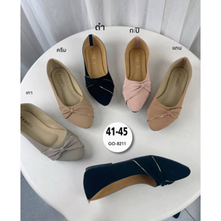 พร้อมส่ง 👠รองเท้าคัชชูแต่งโบว์ (ไม่มีส้น)  41-45