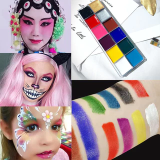 สีเรืองแสง บอดี้เพ้นท์ สีน้ํามันสําหรับเพ้นท์ร่างกาย สีเพ้นท์หน้าอัลตร้าไวโอเล็ต สีสะท้อนแสง12 สี