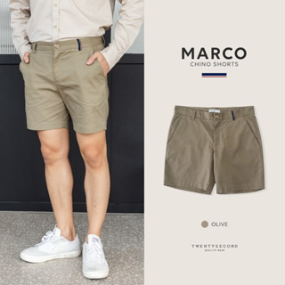 TWENTYSECOND กางเกงขาสั้น รุ่น Marco chino shorts - สีเขียว / Olive