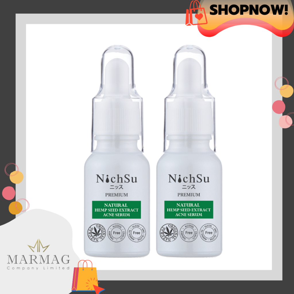 2AC DOUBLE PACK NHS201 NICHSU NATURAL HEMP SEED EXTRACT ACNE SERUM 15 ml. นิชซึ เนเชอรัล เฮมพ์ ซีด เอ็กซ์แทร็คท์ แอคเน่