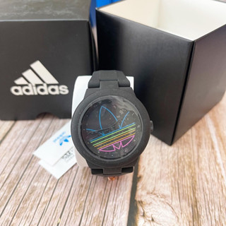 Adidas นาฬิกาของแท้ สายซิลิโคน สีดำ กล่องแบรนด์ พร้อมส่ง