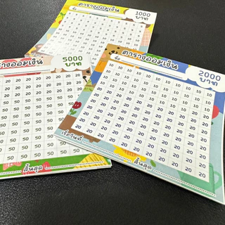 P8 สติกเกอร์ตารางออมเงินจิ๋ว ตารางเก็บเงิน ตัวช่วยออมเงิน