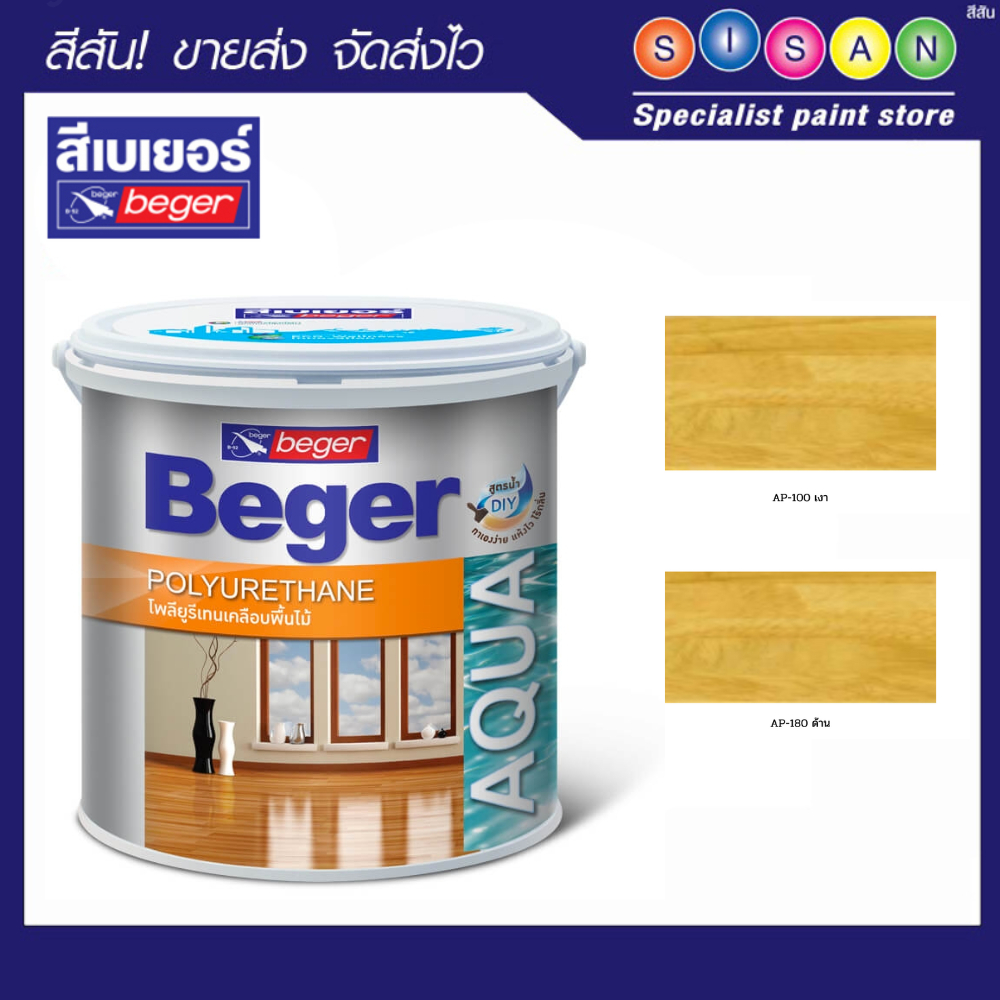 Beger เบเยอร์ โพลียูรีเทน อะควาพียู  สูตรน้ำ ภายใน สีใส  1 กล.  (ขนาด 3.785 ลิตร)
