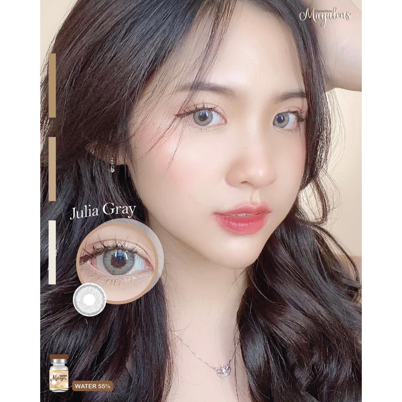 Julia gray คอนแทคเลนส์ (Mayalens ค่าอมน้ำ 55%) ราคา ถูกที่สุด ดีลบีเคเค แกลเลอรีภาพที่ 8