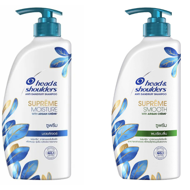 Head & Shoulders Supreme Moisture Shampoo ซูพรีม มอยส์เจอร์ แอนตี้-แดนดรัฟ แชมพู 480 มล.