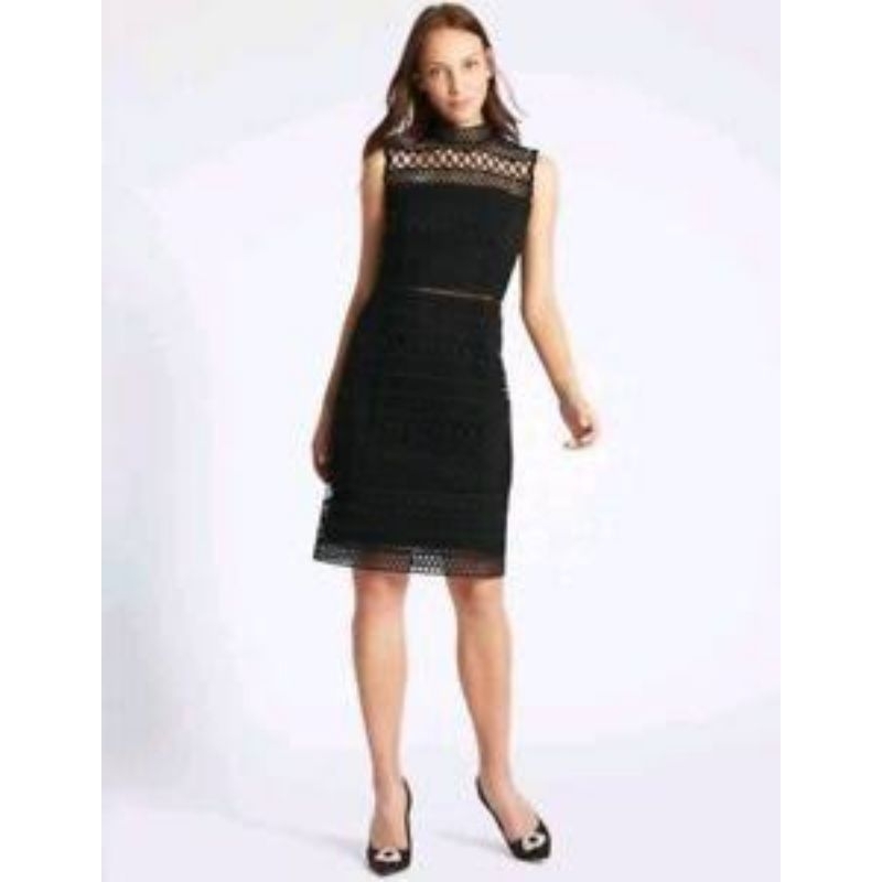 ❌️Sold Out❌️Marks & Spencers Collection Size S เดรสสั้นเเขนกุดสีดำ