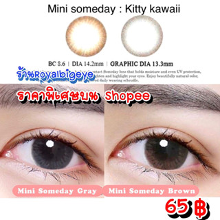 คอนแทคเลนส์ 🎀 Mini Someday Brown / Gray 🎀(Kitty Kawaii)สีเทาสีน้ำตาลขนาดมินิ💝ธรรมชาติสวย