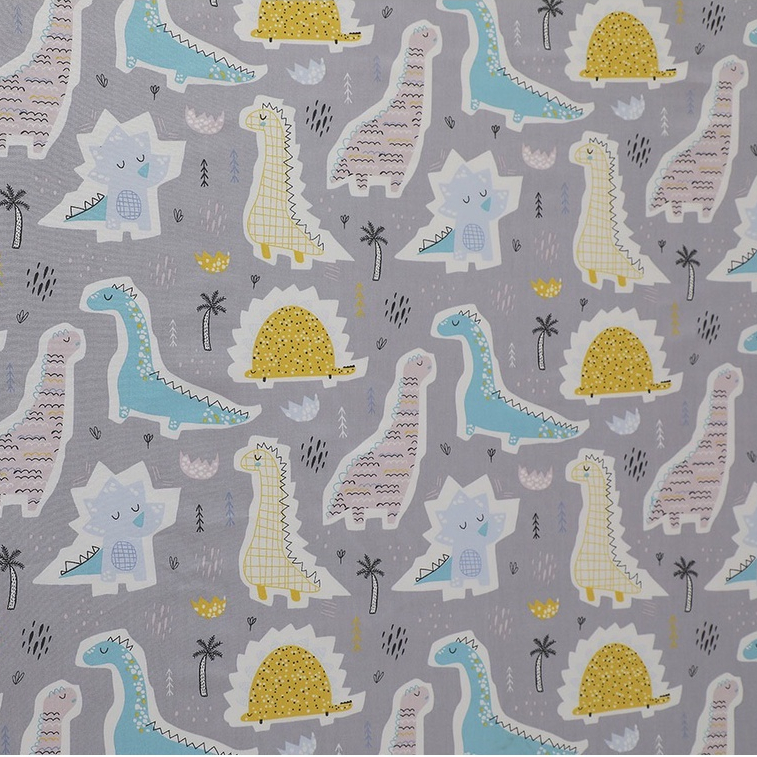 ผ้าคอตตอน 100% ทอทวิล ผ้าเมตร หน้ากว้าง1.6 เมตร ลายไดโนเสาร์ ลายปลา ทะเล