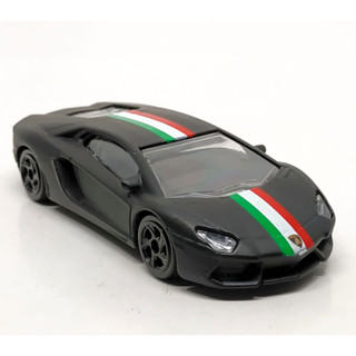 รถเหล็กมาจอเร็ต Majorette Lamborghini Aventador - Italy Stripes สีดำด้าน ขนาด 1/64 ยาว 8 cm มือสอง #001