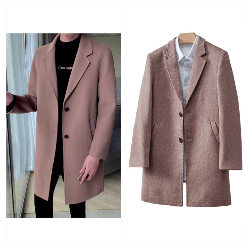 เสื้อโค้ทผู้ชาย OVERCOAT สีน้ำตาลทรายแดง(WY1029)