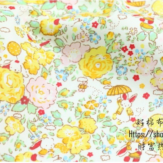 ผ้าคอตตอน 100 คอตตอนทอทวิล ผ้าหน้ากว้าง160 ลายการ์ตูน ลายดอก