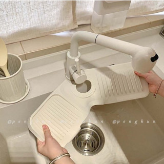 Joy Live ซิลิโคนอ่างล้างจาน Faucet Mat พับได้ Thicken Soft ซิลิโคนก๊อกน้ำ Water Catcher Sink Draining Pad สำหรับห้องครัวห้องน้ำ