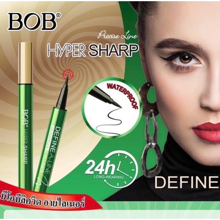BOB HYPER SHARP DEFINE A-LINE WATERPROOF EYELINER #166 บีโอบี อายไลเนอร์ เมจิก กันน้ำ ติดทน - รูปที่ 2