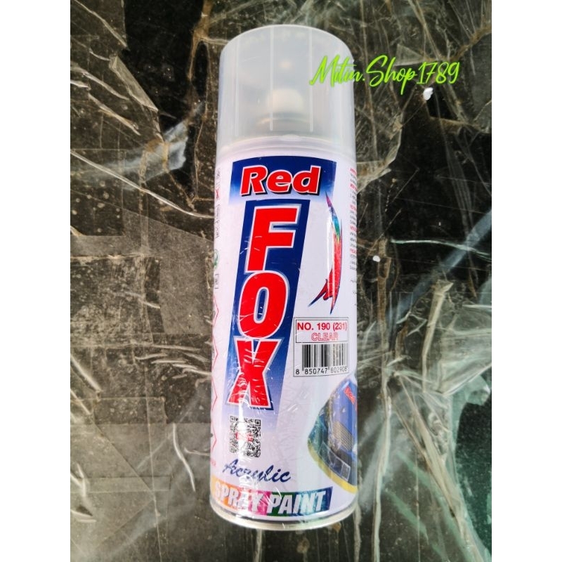 สีสเปรย์ เคลือบเงาใสCLEAR NO.190(231) ยี่ห้อRed Fox สเปรย์เคลือบเงา สีใส แลคเกอร์