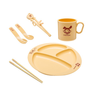 Amos CORN SET PROMOTION ถาด OVAL FOOD TRAY แถมฟรี ชุดช้อนส้อม ตะเกียบ แก้วน้ำเด็ก ผลิตจากข้าวโพด Amos Corn Set For12Mo