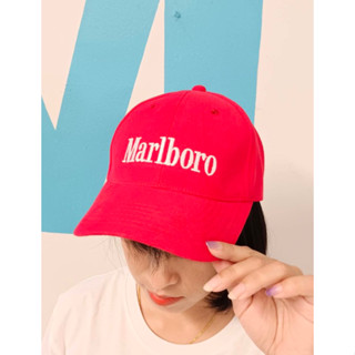 หมวก Marlboro red วินเทจ  Marlboro Men Women Cap Fashion Cap Street Cap Snapback Baseball Cap