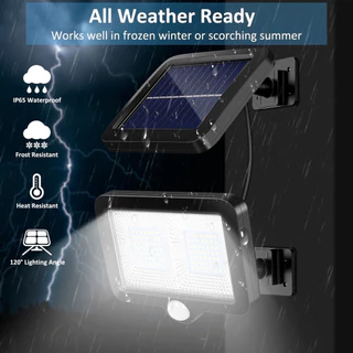ไฟติดผนัง โคมไฟโซลาร์เซลล์ 98LED COB ไฟสปอร์ตไลท์กันน้ำ ใช้พลังงานแสงอาทิตย์ Motion Sensor Light Outdoor ไฟทางเดิน