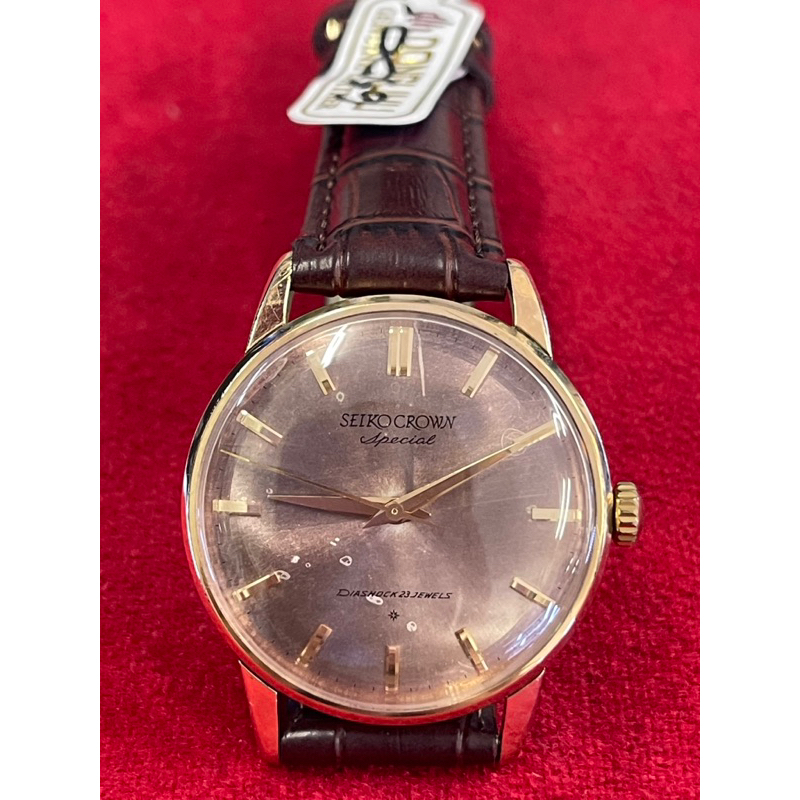 Seiko Crown Special Diashock 23 Jewels ระบบไขลาน ตัวเรือน 14K Gold Filled นาฬิกาผู้ชาย มือสองของแท้