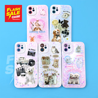 I 11  เคสขอบนิ่มกันเลนส์กล้อง ด้านหลังเจลกากเพชรพิมพ์ลายการ์ตูนน่ารัก