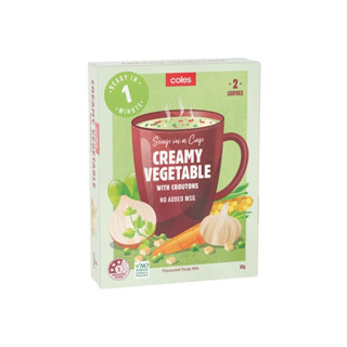 Coles - Creamy vegetable soup with croutons 60g