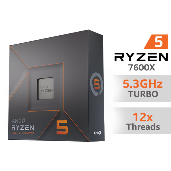 CPU (ซีพียู) AMD RYZEN 5 7600X 4.7 GHz (SOCKET AM5) รับประกัน 3 - Y