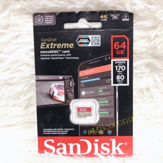 SanDisk Extreme Micro sd card 64GB speeds up to 170mb/s, read 80mb/s ของแท้