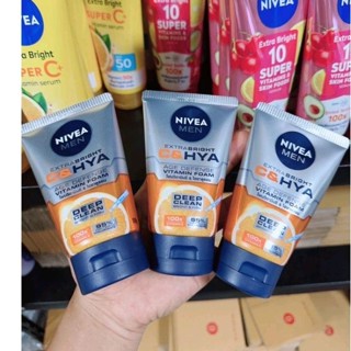 NIVEA - Men Bright C&amp;HYA Age Wash (50g.100g.150g.) โฟมล้างหน้าสำหรับผู้ชาย