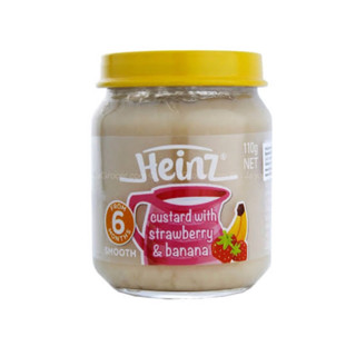 Heinz custard strawberry &amp; banana 110g. อาหารเสริมสำหรับเด็ก6เดือน+ ไฮนซ์ คัสตาร์ดสตอเบอรี่&amp;กล้วย