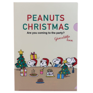 แฟ้ม A4 Snoopy Peanuts Christmas แบบสีครีมแดง