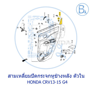 **อะไหล่แท้** สามเหลี่ยมปิดมุมกระจกหูช้างหลัง ตัวใน HONDA CRV13-15 G4