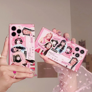 🎁ส่งของขวัญ🎁 BLACKPINK เคสไอโฟน 14Pro max Lisa หมุนCD เคส for iPhone 11 12 13 14 12Pro 13 Pro max case