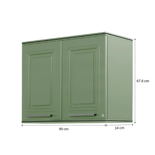King Platinum ตู้แขวนคู่ รุ่นเคิร์ฟ / รุ่นเพิร์ล ขนาด 90x67.8x34 ซม. (พิตาชิโอ)