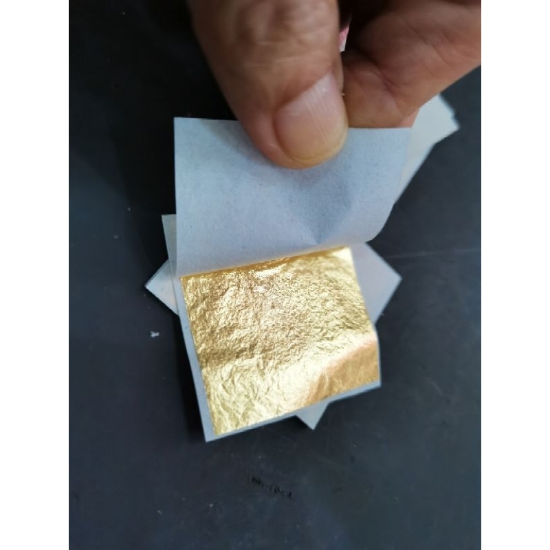 ทองคำเปลวแท้ 99.5% ชุด10แผ่น 30แผ่น100แผ่น ทองคำเปลวสำหรับปิดทองพระ มาส์คหน้า ทำขนมไทยและอื่นๆ