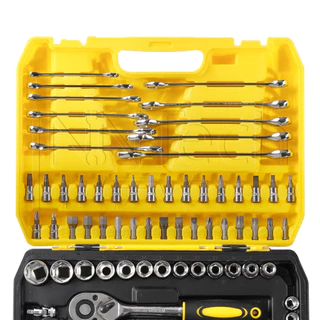 DELTON King Tools ชุดเครื่องมือ ประแจ ชุดบล็อก 78 ชิ้น ขนาด 1/2 นิ้ว (4 หุน) และ 1/4 นิ้ว (2หุน) ชุดประแจ รุ่น DKT-78PCS
