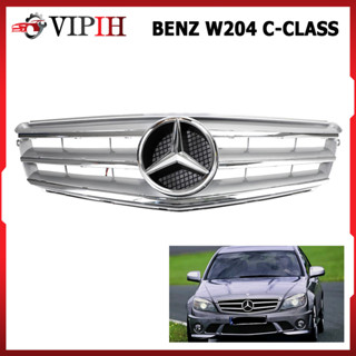 กระจังหน้า Mercedes-Benz W204 C Class C180 C200 C230 C250 C280 C300 C350 2008-2014 LEDโลโก้ เงิน