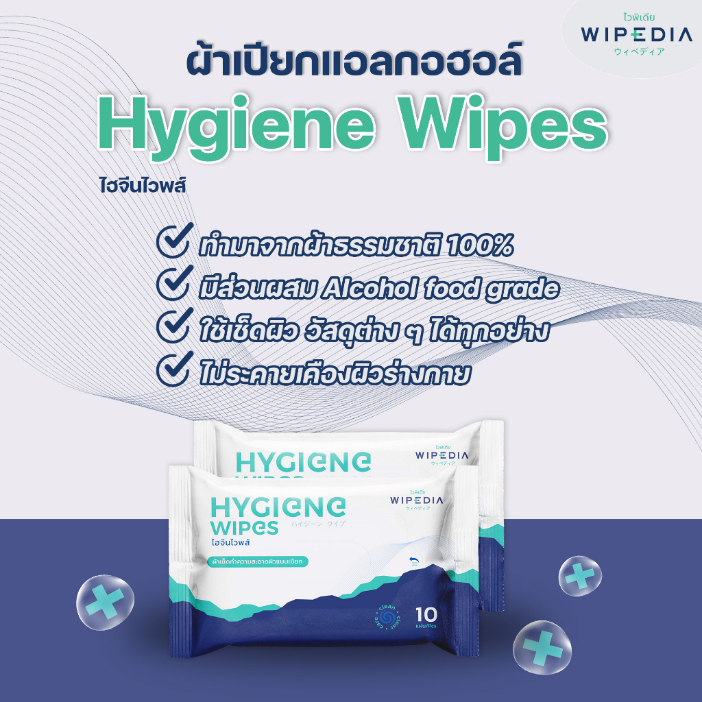 Promotion1แถม1 Wipedia alcohol. ผ้าเปียก ทิชชู่เปียก ทำความสะอาด 1 ลัง