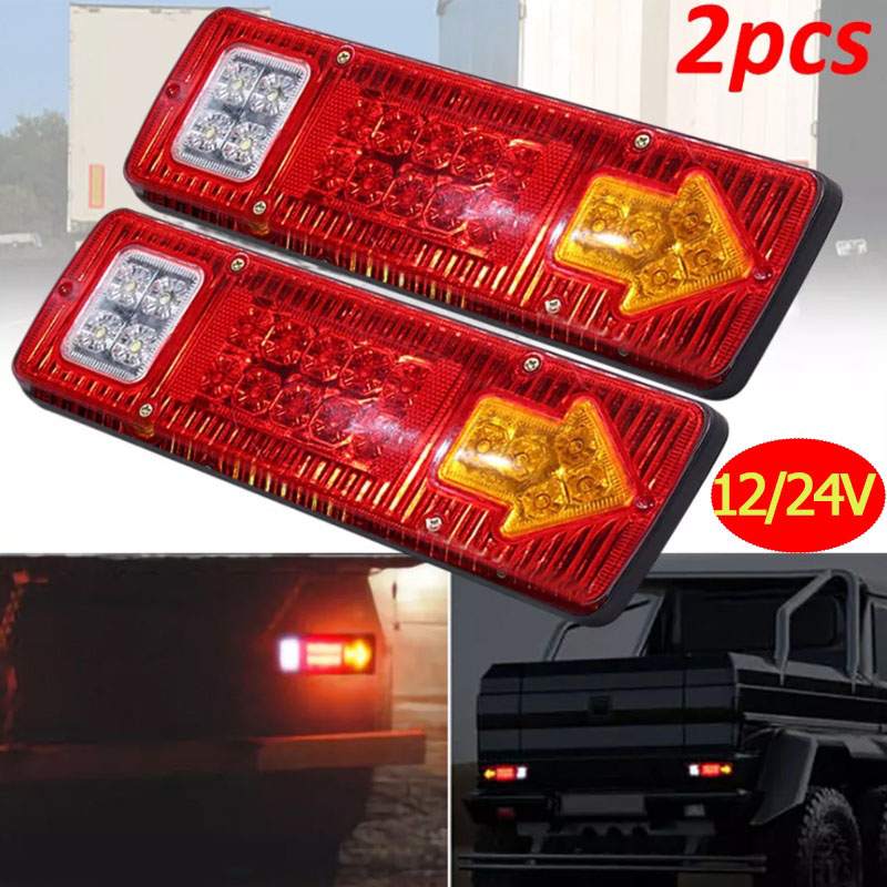 ส่งเร็วจากกรุงเทพ ไฟท้ายรถบรรทุก 2อัน ไฟท้าย LED 12V 24V กันน้ำ ไฟท้าย+ไฟเลี้ยวในตัว ใช้รถเทรลเลอร์