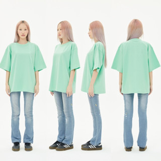 OV18  * NEW * Light green  เสื้อยืดสีเขียวอ่อน Cotton20 Oversize