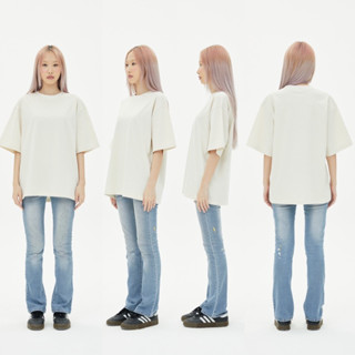 OV22 PURE COTTON  เสื้อยืดสีผ้าดิบ Cotton20 Oversize