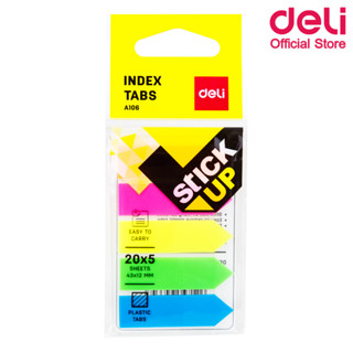 Deli A10602 Sticky Notesg เทปอินเด็กซ์ 5 สี (แพ็ค 1 ชิ้น) กระดาษโน๊ต อินเด็กซ์ อุปกรณ์สำนักงาน เครื่องเขียน โพสท์อิท กระดาษกาว กระดาษโพสท์อิท