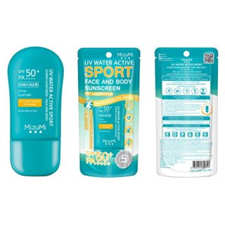 🌞ใหม่🌞 MizuMi UV Water Active Sport SPF 50+ PA++++  40 กรัม กันแดด รุ่นสปอร์ต กันน้ำ คุมมัน กันเหงื่อ