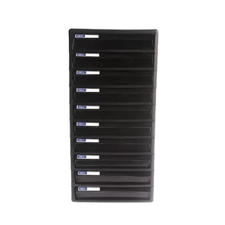 Orca ตู้เอกสาร CBN-10 โครงดำทึบ 10 ชั้น ลิ้นชักดำทึบ ใส่กระดาษ A4 ได้ ตู้เอกสารสำนักงาน