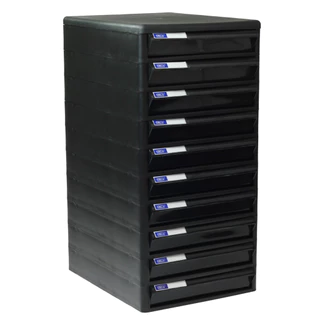 Orca ตู้เอกสาร CBN-10 โครงดำทึบ 10 ชั้น ลิ้นชักดำทึบ ใส่กระดาษ A4 ได้ ตู้เอกสารสำนักงาน