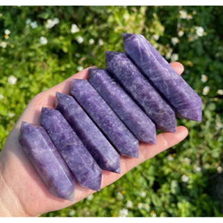 1 Pc Double Terminated Lepidolite Point, Purple Mica Point for Pendant, Crystal Generator, DT Crystal Point, Healing